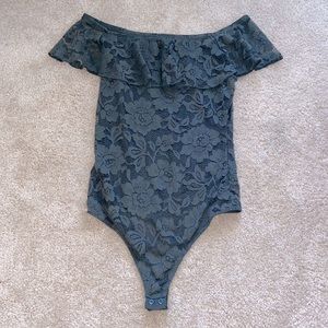Off the shoulder lace bodysuit